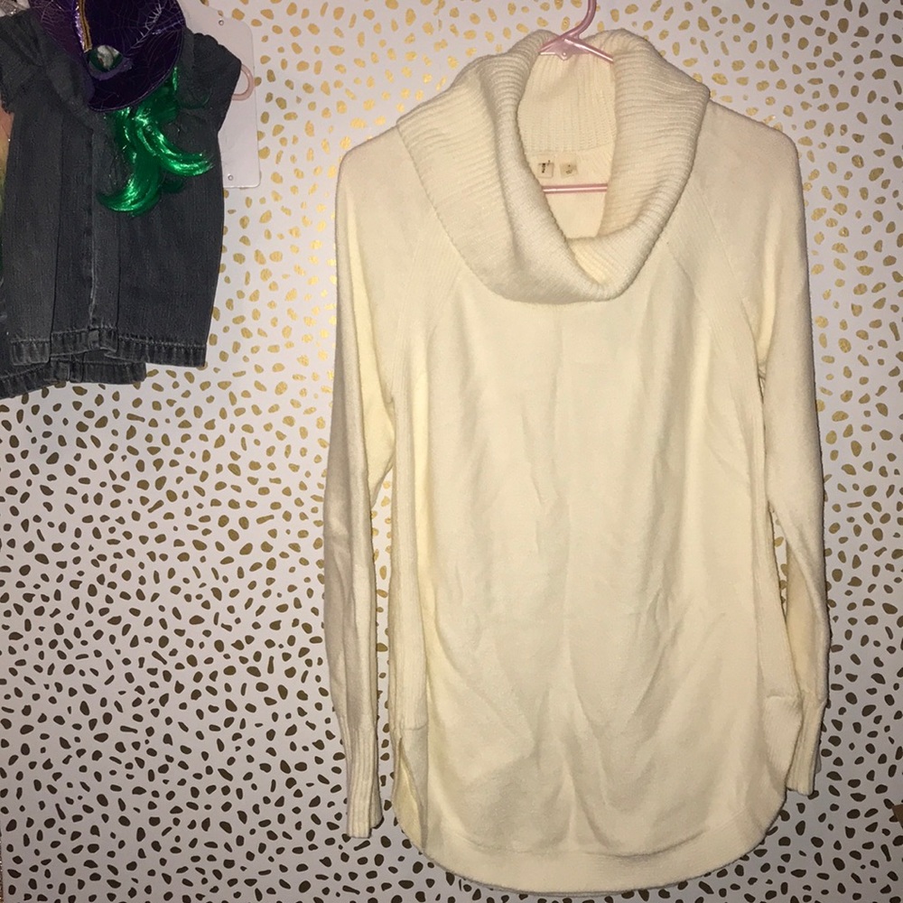 NWT Anthropologie cowl neck cream white sweater
